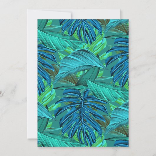 Tropisch oerwoud dierenprint bloemenblad verjaarda kaart (Achterkant)