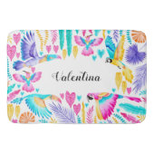 Tropisch Oerwoud Exotische Vogels Waterverf Badmat (Voorkant)