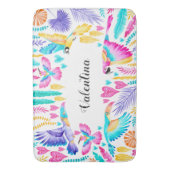 Tropisch Oerwoud Exotische Vogels Waterverf Badmat (Voorkant Verticaal)