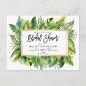 Tropisch oerwoud Faux Gold Bruids Douche Uitnodigi Uitnodiging Briefkaart (Voorkant)