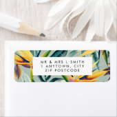 tropisch oerwoud floraal retour adres label (Insitu)