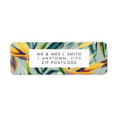 tropisch oerwoud floraal retour adres label (Voorkant)