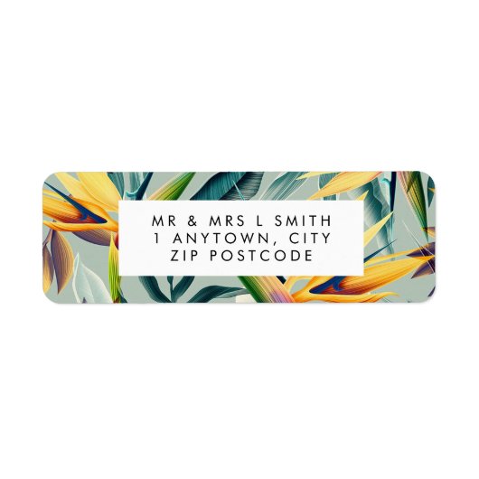 tropisch oerwoud floraal retour adres label (Voorkant)