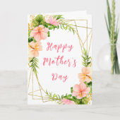 Tropisch Oerwoud Floral Happy Moederdag Kaart (Voorkant)
