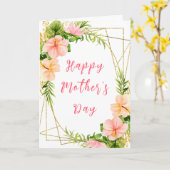 Tropisch Oerwoud Floral Happy Moederdag Kaart (Gele Bloem)