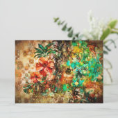  Tropisch Oerwoud Floral Hibiscus Feestdagenkaart (Staand voorkant)