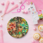  Tropisch Oerwoud Floral Hibiscus Papieren Bordje (Feest)