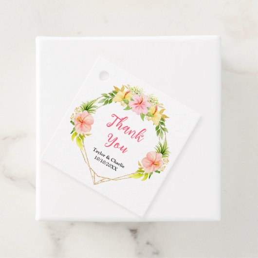 Tropisch Oerwoud Floral Weddenschap Bedankt Bedankjes Labels (In situ)