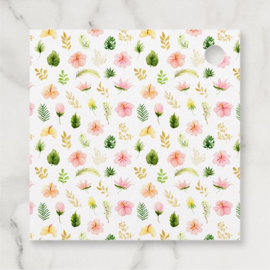 Tropisch Oerwoud Floral Weddenschap Bedankt Bedankjes Labels (Achterkant)