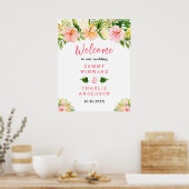 Tropisch Oerwoud Floral Weddenschap Welkomstteken Poster (Keuken)