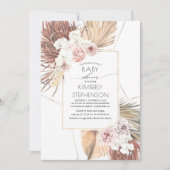 Tropisch Oerwoud Foliage Boho Baby shower Kaart (Voorkant)