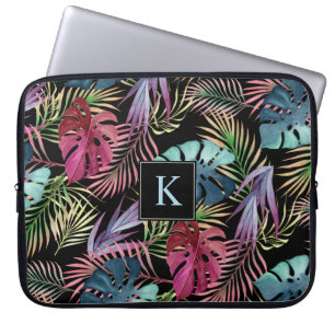 Tropisch Oerwoud Foliage Botanisch Patroon Laptop Sleeve