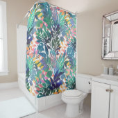 Tropisch Oerwoud Foliage Waterverf groen Douchegordijn (In situ)
