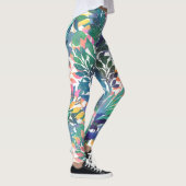 Tropisch Oerwoud Foliage Waterverf groen Leggings (Rechts)