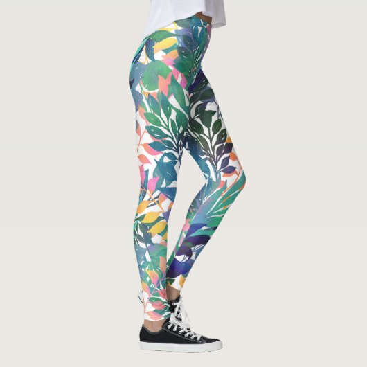 Tropisch Oerwoud Foliage Waterverf groen Leggings (Rechts)