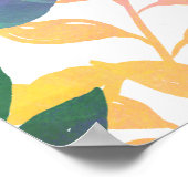 Tropisch Oerwoud Foliage Waterverf groen Poster (Hoek)