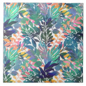 Tropisch Oerwoud Foliage Waterverf groen Tegeltje (Voorkant)