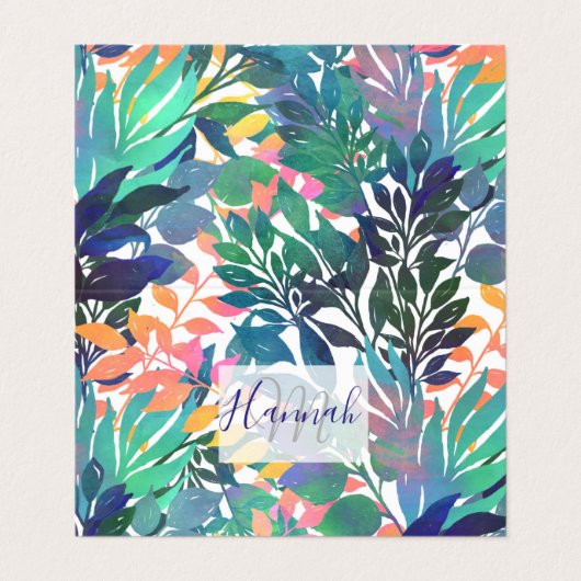 Tropisch Oerwoud Foliage Waterverf groen Visitekaartje (Buitenkant ongevouwen)