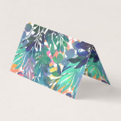 Tropisch Oerwoud Foliage Waterverf groen Visitekaartje (Achterkant)