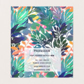 Tropisch Oerwoud Foliage Waterverf groen Visitekaartje (Binnenkant ongevouwen)