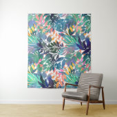 Tropisch Oerwoud Foliage Waterverf groen Wandkleed (In situ)