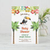 Tropisch Oerwoud Forest Toucan Baby shower Kaart (Staand voorkant)