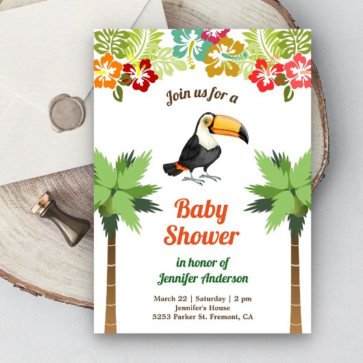 Tropisch Oerwoud Forest Toucan Baby shower Kaart