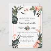 Tropisch Oerwoud Greenery | Roze Afstuderen van Fl Kaart (Voorkant)