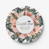 Tropisch Oerwoud Greenery | Roze Afstuderen van Fl Papieren Bordje (Voorkant)