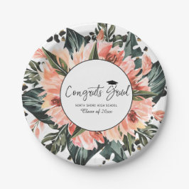 Tropisch Oerwoud Greenery | Roze Afstuderen van Fl Papieren Bordje