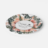 Tropisch Oerwoud Greenery | Roze Afstuderen van Fl Papieren Bordje (Gekanteld)