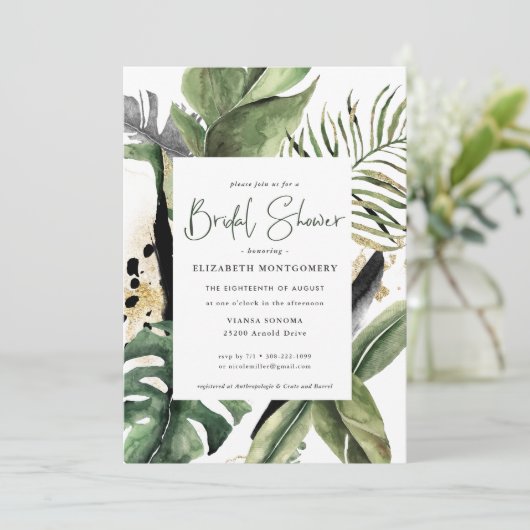 Tropisch Oerwoud Greenery Vrijgezellenfeest Kaart (Staand voorkant)