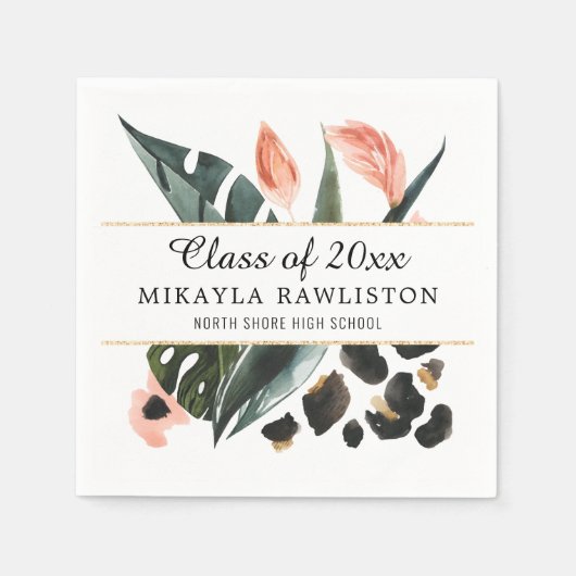 Tropisch Oerwoud groen | Afstudeerfeest Servet (Voorkant)