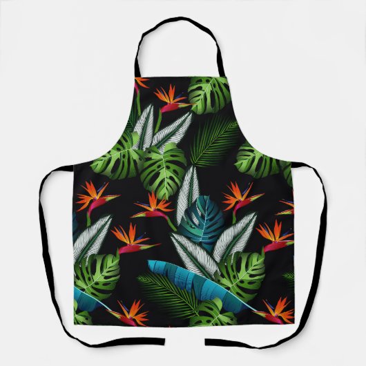 Tropisch oerwoud groen bladblad zwart schort (Voorkant)
