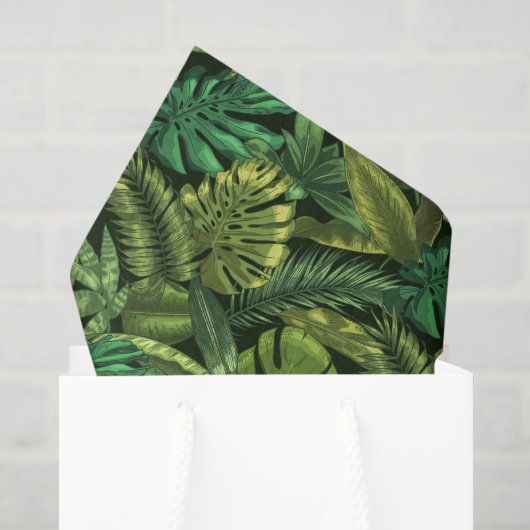 Tropisch Oerwoud Groen Tissuepapier (Cadeauzakje)