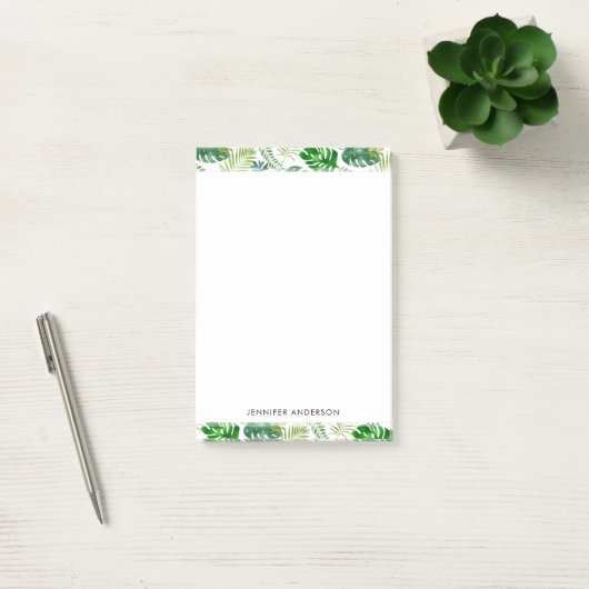 Tropisch Oerwoud Groen Wit Monstera Palmbladeren Post-it® Notes (Kantoor)