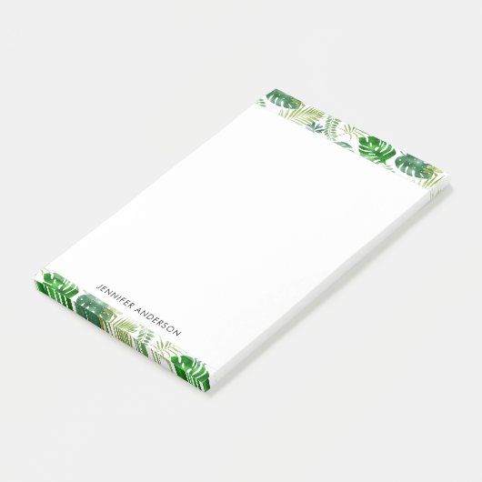 Tropisch Oerwoud Groen Wit Monstera Palmbladeren Post-it® Notes (Schuin)