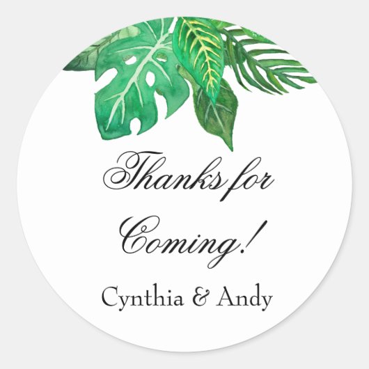 Tropisch Oerwoud gunst Stickers | Aangepaste Stick (Voorkant)