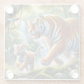 Tropisch Oerwoud Harmonie Schilderij Glazen Onderzetter (Achterkant)