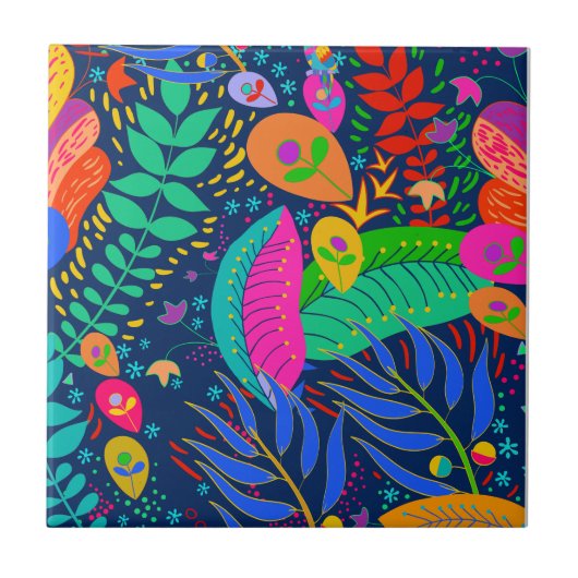 Tropisch Oerwoud Hawaiian Tegeltje (Voorkant)