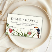 Tropisch Oerwoud Jongen Baby shower Luier Raffle Informatiekaartje