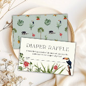Tropisch Oerwoud Jongen Baby shower Luier Raffle Informatiekaartje