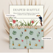 Tropisch Oerwoud Jongen Baby shower Luier Raffle Informatiekaartje