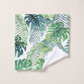 Tropisch Oerwoud laat botanische doekset achter Bad Handdoek (Wasdoekje)