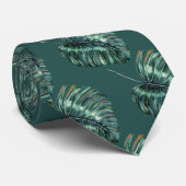 Tropisch Oerwoud laat een patroon donkergroen Stro Stropdas (Opgerold)