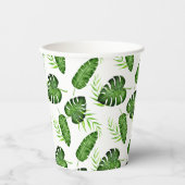Tropisch Oerwoud laat groen botanisch feest Papieren Bekers (Voorkant)