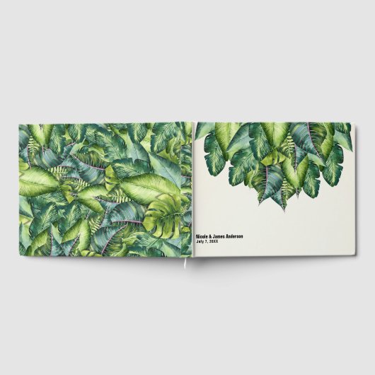 Tropisch Oerwoud laat groene botanische bruiloft Gastenboek (Volledig)