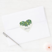 Tropisch Oerwoud laat groene botanische bruiloft Hart Sticker (Envelop)