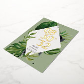 Tropisch oerwoud leaft modern groen op datum folie uitnodiging (Gedraaid)