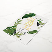 Tropisch oerwoud leaft modern wit, behalve de datu folie uitnodiging (Gedraaid)